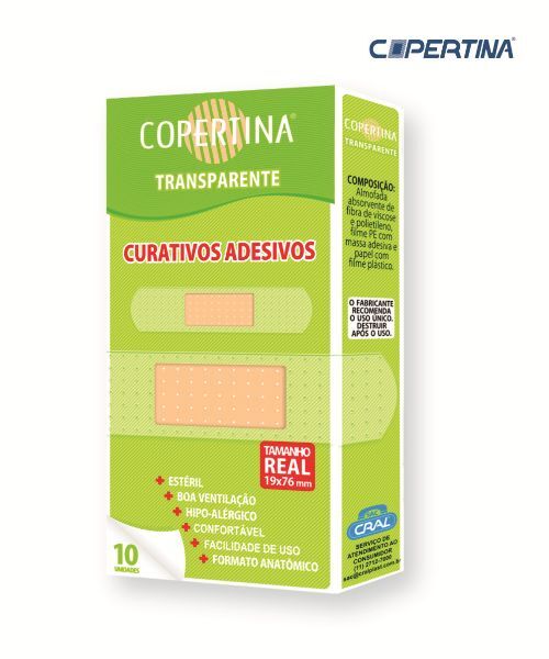 Curativo adesivo transparente 19mmx76mm